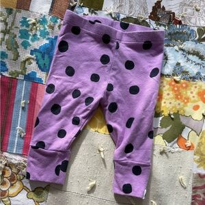 Little Earthlings Lavender Polka Dot Leggings